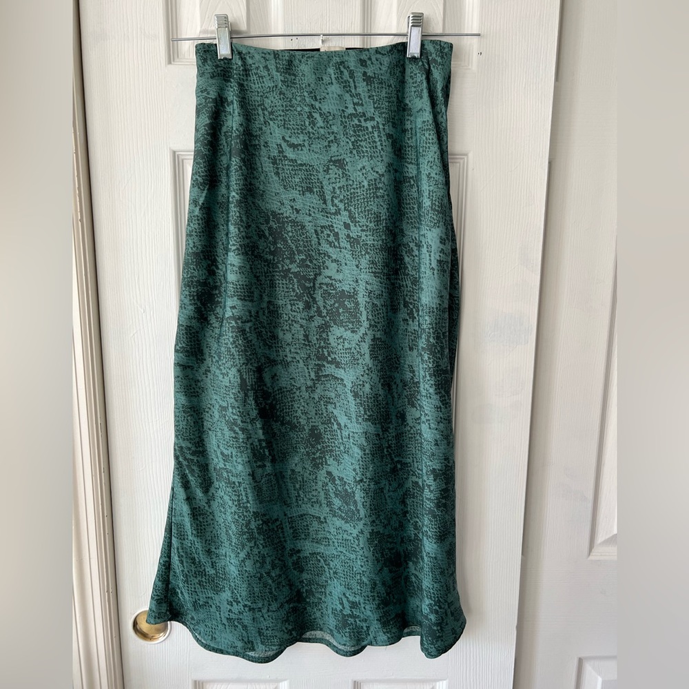 A New Day Teal Midi Skirt
